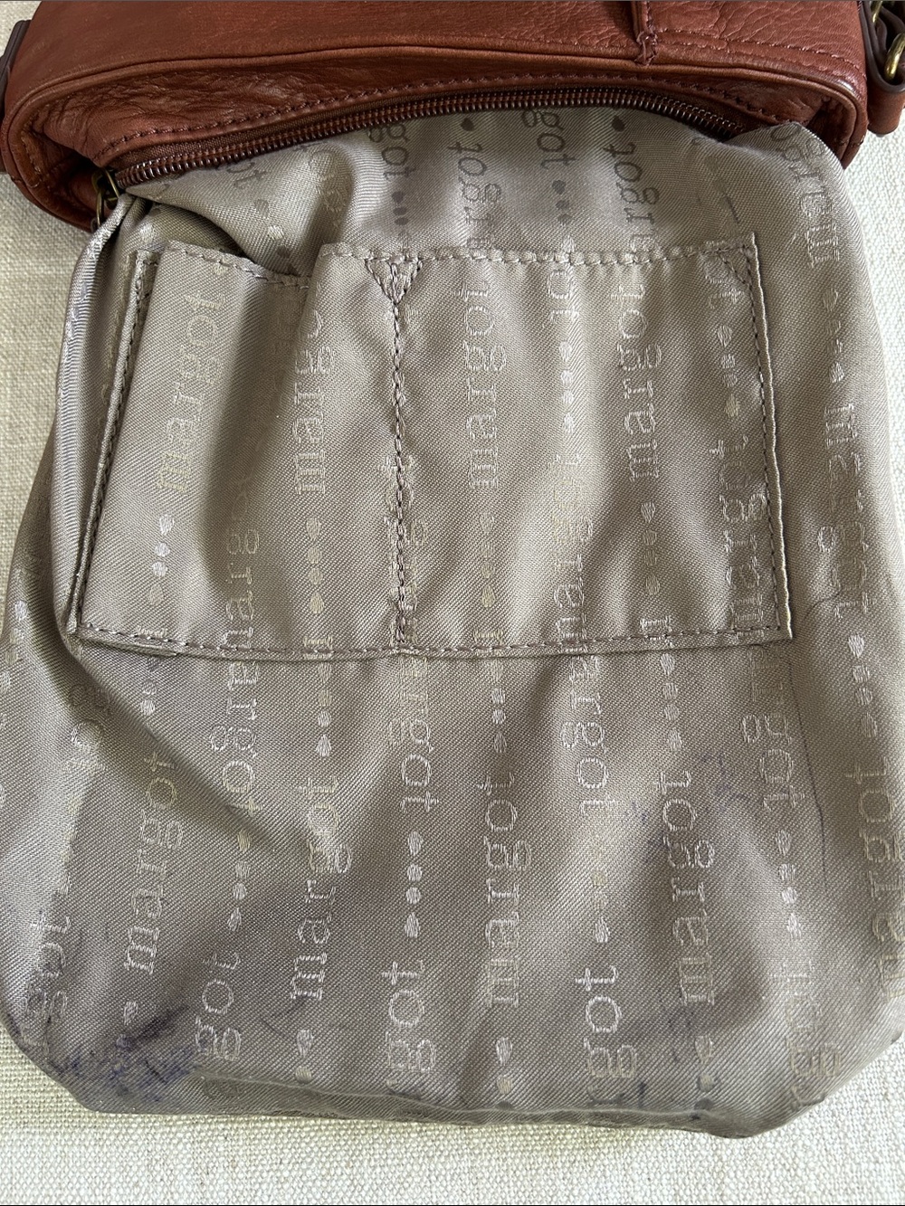 Margot New York Leather Crossbody Bag Brown Classic Minimalist Travel - Picture 7 of 14